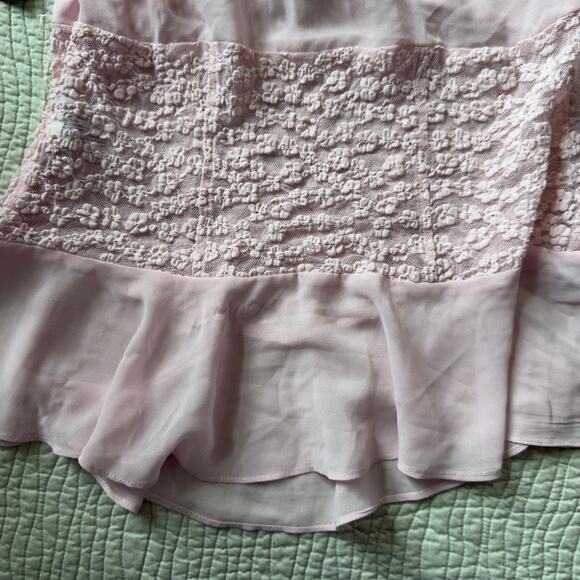 Wild Fable Pink Lace Camisole Cami Floral Sheer Tank Top V-Neck NWT Size M - Picture 8 of 8